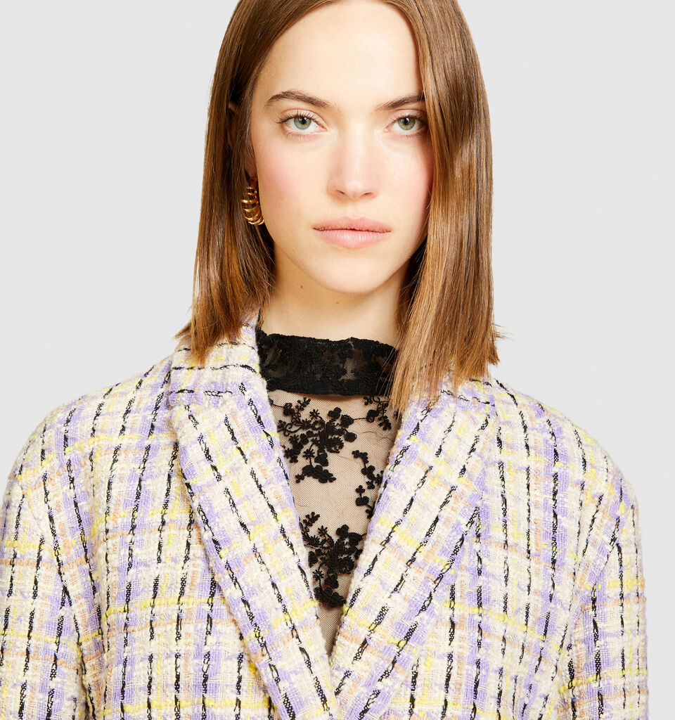 Yarn dyed bouclè jacket - women's jackets - Multi-color | Sisley image number 5
